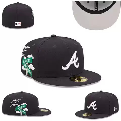 Atlanta Braves Black Greetings from Atlanta 59FIFTY Angle 1