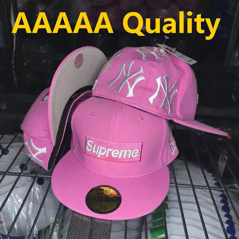 Supreme x NY Yankees Pink 59FIFTY — AAAAA Quality (Alt) Angle 1