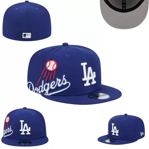 LA Dodgers Royal Blue Split LA & Script 59FIFTY Angle 1