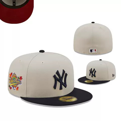 NY Yankees Cream & Navy 1996 World Series 59FIFTY — Maroon Under Angle 1