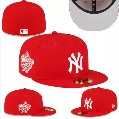 NY Yankees Red 1999 World Series Side Patch 59FIFTY Angle 1