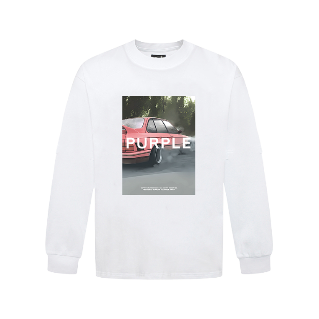 Purple Brand Long Sleeve —# White angle 1