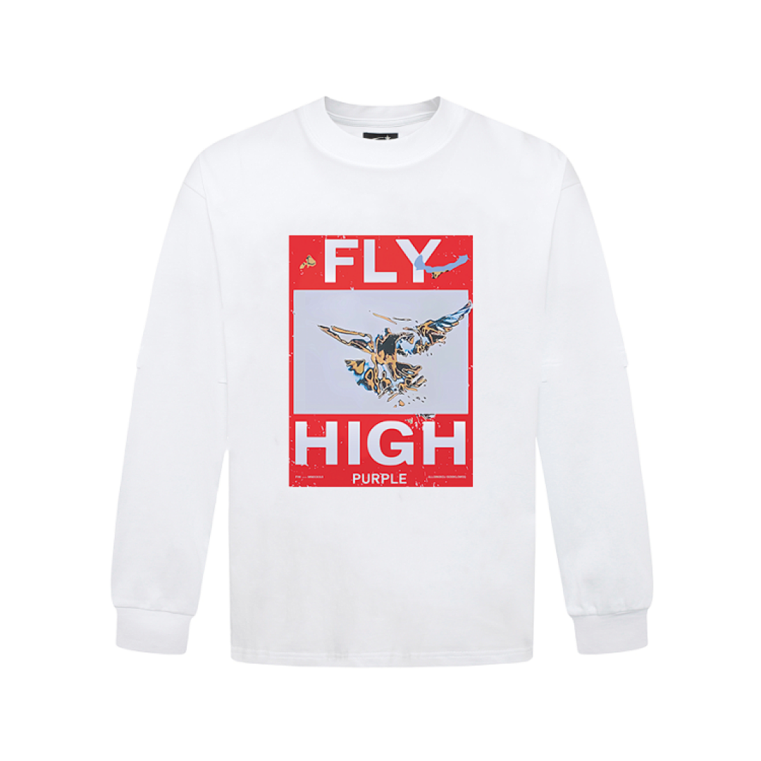 Purple Brand Long Sleeve —# White angle 1