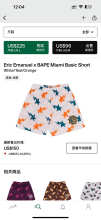 Eric Emanuel Shorts — Eric Emanuelx BAPE Miami Basic